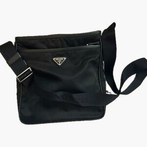 Prada Black Nylon Messenger with Saffiano Leather Crossbody